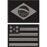 Kit 2pç Bandeira Brasil E Seu Estado Airsoft Militar Ban119