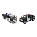 Kit 2pcs Carrinho De Ferro Carrinho Miniatura Carro Polícia 