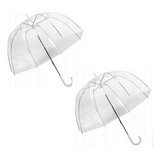 Kit 2un Guarda Chuva Transparente Automático Grande Adulto