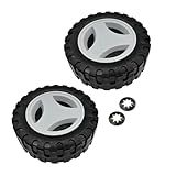 Kit 2un Roda Menor 140mm Com Calota E Anel Compatível Com Cortador De Grama Tramontina CE30P2