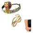 Kit 2un Tiara Bracelete Cleópatra Rainha Egípcia Cobra Festa Cor Dourado
