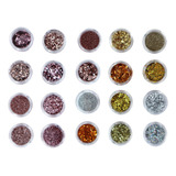 Kit 2x 10 Glitter Encapsulado Flocado Pedrarias Strass Unhas Cor 707 709