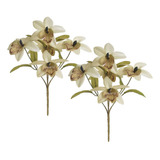 Kit 2x Arranjo Orquídea Dendrobium Com