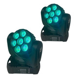 Kit 2x Beam Moving Head 7 Leds Rgbw