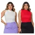 Kit 2x Blusas Feminina Regata Canelada Gola Alta Tdc Modas