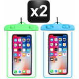 Kit 2x Capa Bag Bolsa Prova Dágua Cordão Pescoço P Celular