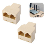 Kit 2x Emenda Extensor Duplicador Rj45 Cabo Rede Internet