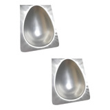 Kit 2x Formas Ovo Pascoa Liso 16x11 250g Bolo Colher