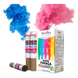 Kit 2x Fumaça Azul Rosa 38mm Bastão Chá Revelação Premium