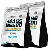 Kit 2x Hipercalórico Mass 25500 3kg Anticatabólico 34g De Proteínas 26 Vitaminas E Minerais Com 3g De Creatina Original Creme De Baunilha