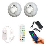 Kit 2x Led 6w Luxpool Rgb Kit Piscina 24m Comando Remoto