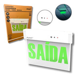 Kit 2x Luminária Emergência 1w Placa Saída 2 Lados Avant