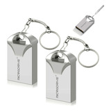 Kit 2x Pen Drive 64gb Mini Chaveiro Usb 2 0 Metal Resistente