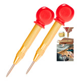 Kit 2x Punção Marcador De Centro Chapa Madeira Plástico Aço