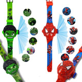 Kit 2x Relógios Infantis Projetores   Homem Aranha   Hulk