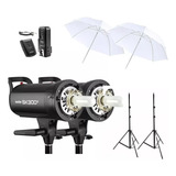 Kit 2x Tocha Godox Sk300 Ii Digital P Estúdio 600w 220v Nfe