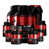 Kit 2x Whey Fusion 2x Bcaa 2x Crea 2x Glutamina Copo