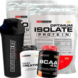 Kit 2x Whey Isolate 900g Bcaa Creatina Coqueteleira Sabor Baunilha