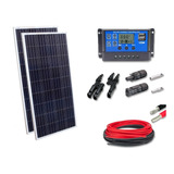 Kit 2xpainel Placa Energia Solar 150w Contro30a Cabo E Mc4