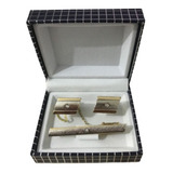 Kit 3 Abotoaduras E Prendedor De Gravata