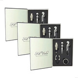 Kit 3 Abridor Saca Rolhas Tampa Dosador Vinho Livro 05 Peças