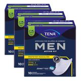 Kit 3 Absorventes Masculino Tena Men Level 2 C 30un