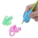Kit 3 Adaptador De Lápis 3 Dedos Apoio Escrita Autista Tdah Ansiedade Cores Sortidas Material Silicone Colorido