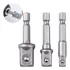 Kit 3 Adaptador Soquete Parafusadeira Furadeira 1 4 3 8 1 2