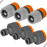 Kit 3 Adaptadores Torneira 3 Engate Rápido Mangueira Cor Laranja cinza