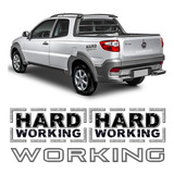 Kit 3 Adesivo Hard Working Strada 2013 A 17 Emblema Lateral
