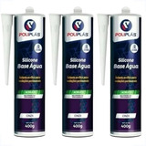 Kit 3 Adesivo Silicone Selante Acrílico Base De Água 400g