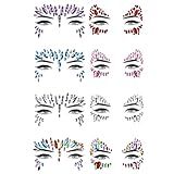 Kit 3 Adesivos Faciais Multicolor Strass Pedraria Carnaval