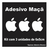 Kit 3 Adesivos Logo Maçã Apple Mac Ios iPhone iPad iPod Mac 
