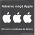 Kit 3 Adesivos Logo Maçã Apple Mac Ios iPhone iPad iPod 