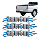 Kit 3 Adesivos Super Surf Saveiro Parati Gol 2003 2008 Cinza