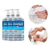 Kit 3 Álcool Em Gel Antisséptico Higienizador Asseptgel 420g