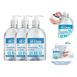 Kit 3 Álcool Em Gel Higienizante 70  All Clean 500ml Audax