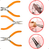 Kit 3 Alicates Eletrônica Artesanato Corte Bijuterias Bico