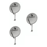Kit 3 Antena Century Digital Bipartida Parabólica 60cm Ku
