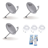 Kit 3 Antenas Parab