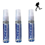 Kit 3 Antiembaçantes Spray Cressi Óculos Natação Mergulho