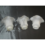 Kit 3 Antigas Tulipas Escama Opalina Fosca Para Lustre