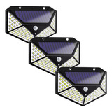 Kit 3 Arandela Holofote Led Placa Energia Solar Prova D agua
