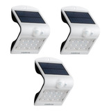 Kit 3 Arandela Solar Integrada Intelbras Asi 220 Luz Branca