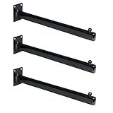Kit 3 Araras De Parede Com Esfera Reta 40cm Preto