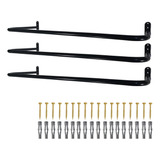 Kit 3 Araras Loja Cabideiro 80cm Fixo De Parede Casa Closet