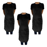 Kit 3 Avental Cozinheiro Corpo Inteiro Liso Ajustável Oxford