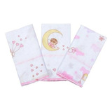 Kit 3 Babetes Paninho De Boca Bebê Papi Algodão 3 Unidades