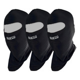 Kit 3 Balaclava Kart Aberta Mascara Kart Resistente Sparco Cor Preto Desenho Do Tecido Liso Tamanho Universal