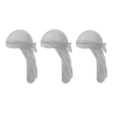 Kit 3 Bandana Durag Branca Rap Hip Hop Trap Barbershop